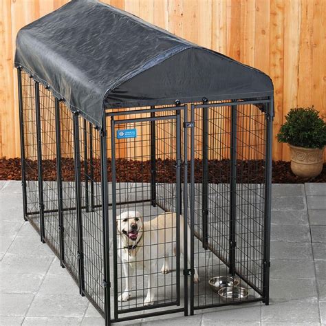 uptown premium steel boxed kennel kit|Lucky Dog 6 ft. x 4 ft. x 4 ft. Uptown Welded Wire Dog Kennel .